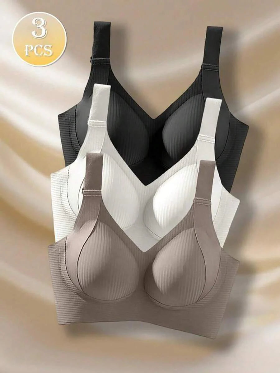 3 Piece Plus Size Sports Bra Set – Comfortable Breathable Lift Support