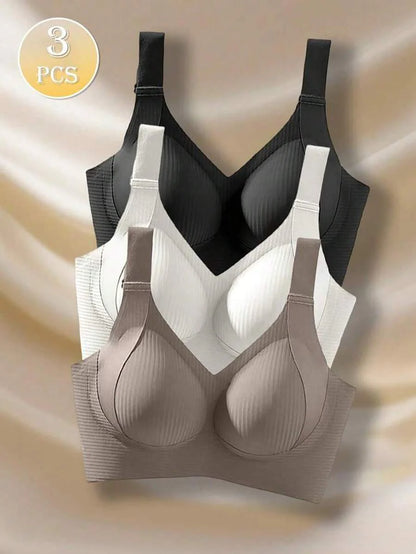 3 Piece Plus Size Sports Bra Set – Comfortable Breathable Lift Support
