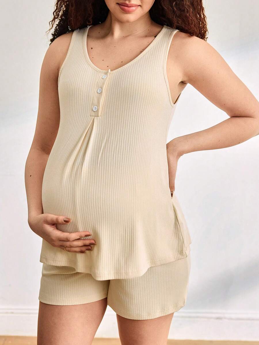 Maternity Loungewear Set Women Soft Casual Comfortable Sleepwear 2 Piece Outfit