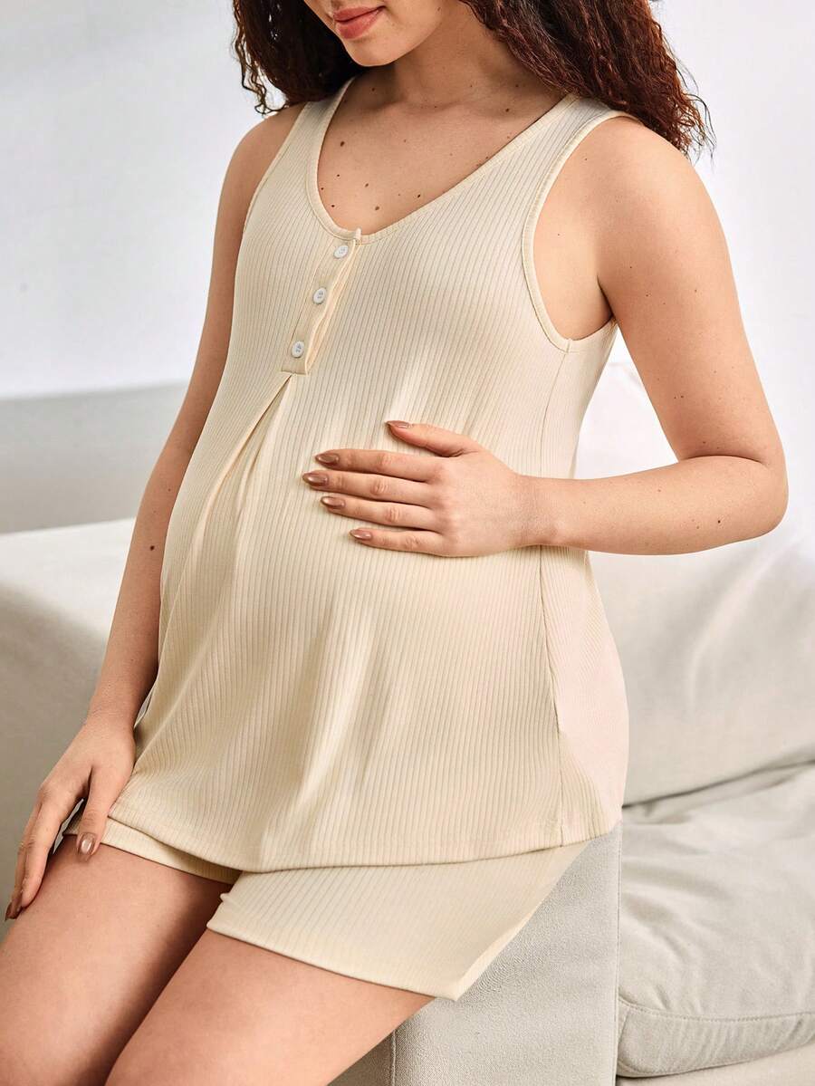 Maternity Loungewear Set Women Soft Casual Comfortable Sleepwear 2 Piece Outfit