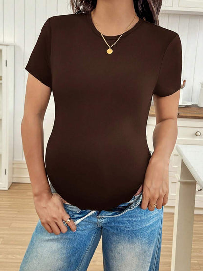 Slim Fit Maternity Jumpsuit – Solid Color Summer Outfit for Women
