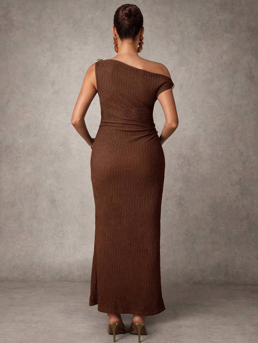 Maternity Casual Oblique Shoulder Sleeveless Long Dress Elegant Dresses Baby Shower Pregnancy Photoshoot Green Pregnant Bump Friendly