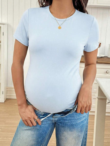 Slim Fit Maternity Jumpsuit – Solid Color Summer Outfit for Women