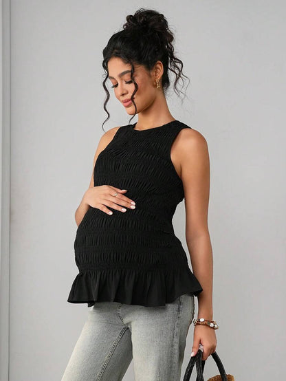 Momance Maternity Camisole - Solid Color Elegant Soft Stretch Pregnancy Tank Top, Nursing Lounge