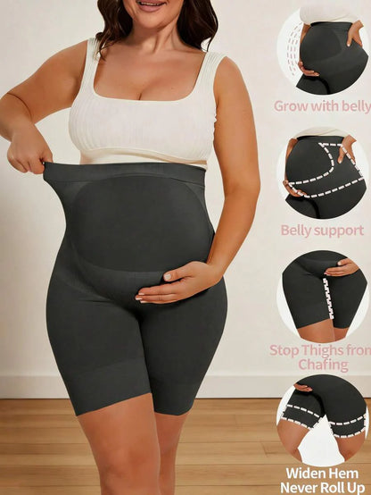 Maternity Shapewear Over Belly Shorts - Anti-Chafing Seamless Underwear for Dresses