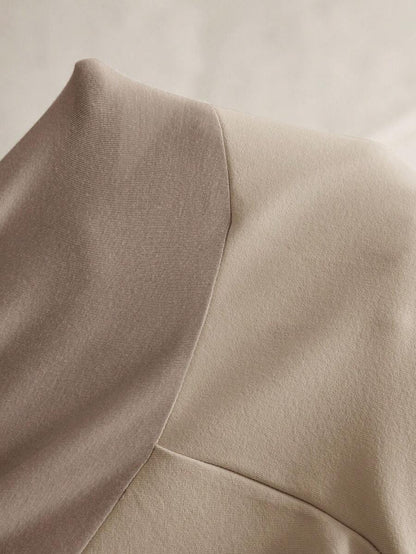 Maternity Tailored Office Pants - Adjustable Waist, Belly Support, Cropped, Khaki