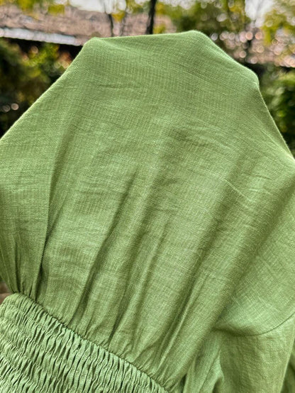 Maternity Vacation Solid Color Ruffle Hem Halter Neck Dress Green Maternity Dress Baby Shower Maternity Sundress Green Sundress Green Summer Dress Green Vacation Dress