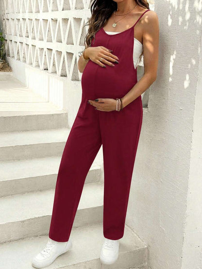Apricot Backless Spaghetti Strap Jumpsuit - Casual Sleeveless Capri Length One Piece - Summer Beach Vacation Outfit for Women
