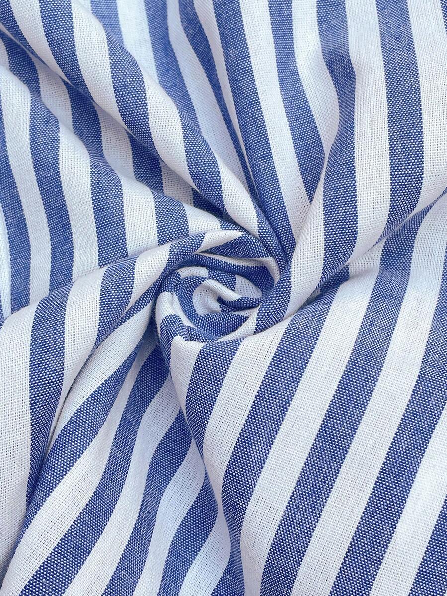Maternity Striped Cold Shoulder Cami Jumpsuit with Twist Front and Side Bow Ties for Summer Beach Outfits