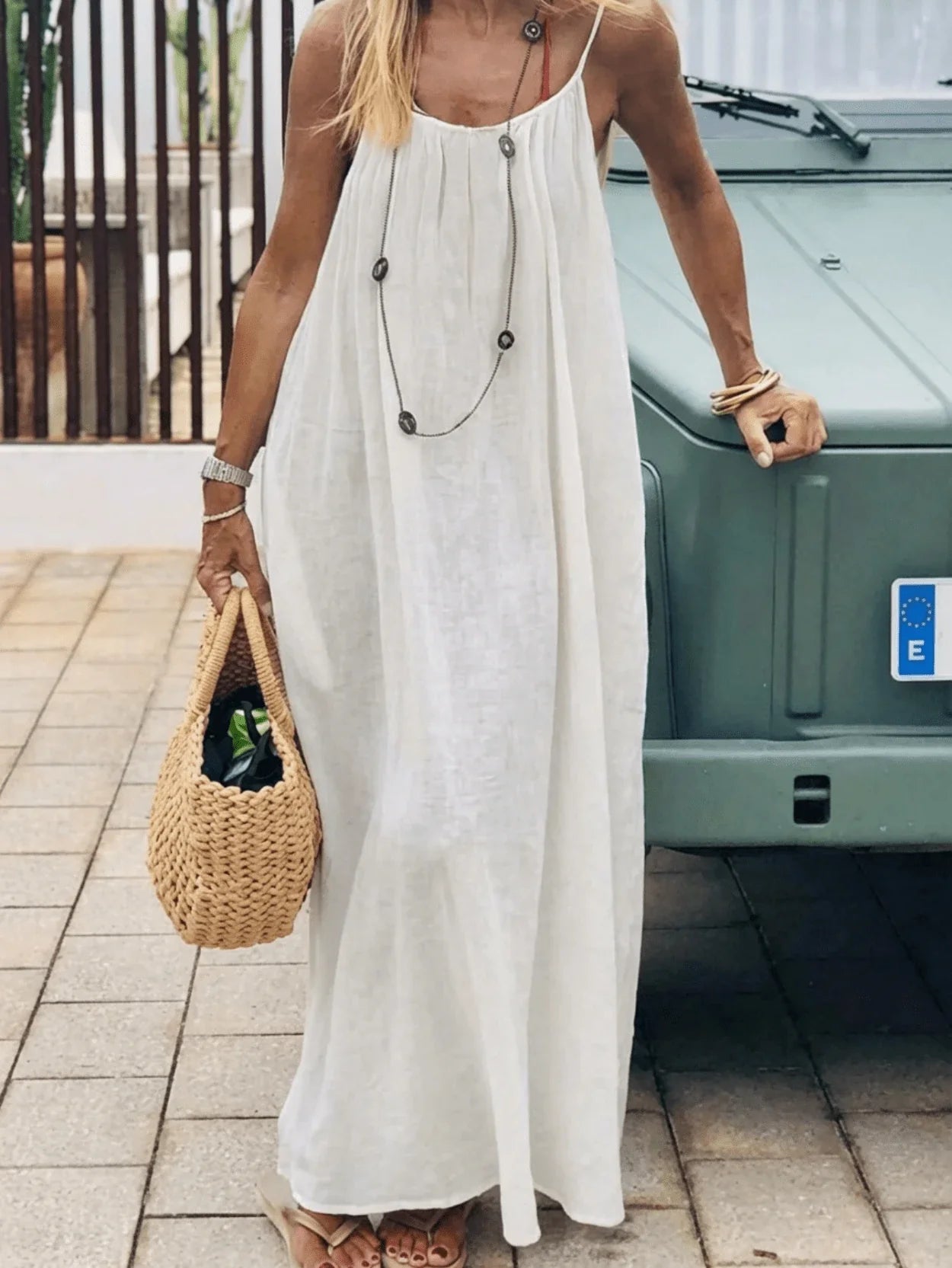 Women Backless Cami Lounge Dress Sleeveless Solid Color Long Sundress with Back Tie
