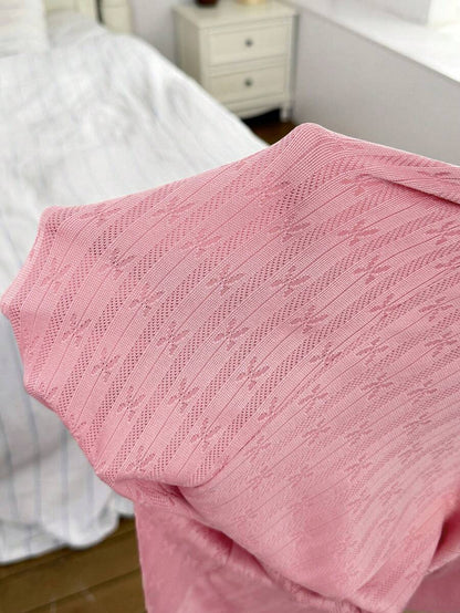 Maternity Lounge Set 2 Pack - Knit Jacquard Collared Short Sleeve Top and Pants, Nursing Sleepwear