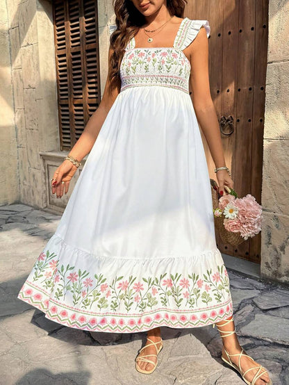 Maternity Casual Floral Print Sleeveless Dress
