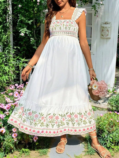 Maternity Casual Floral Print Sleeveless Dress