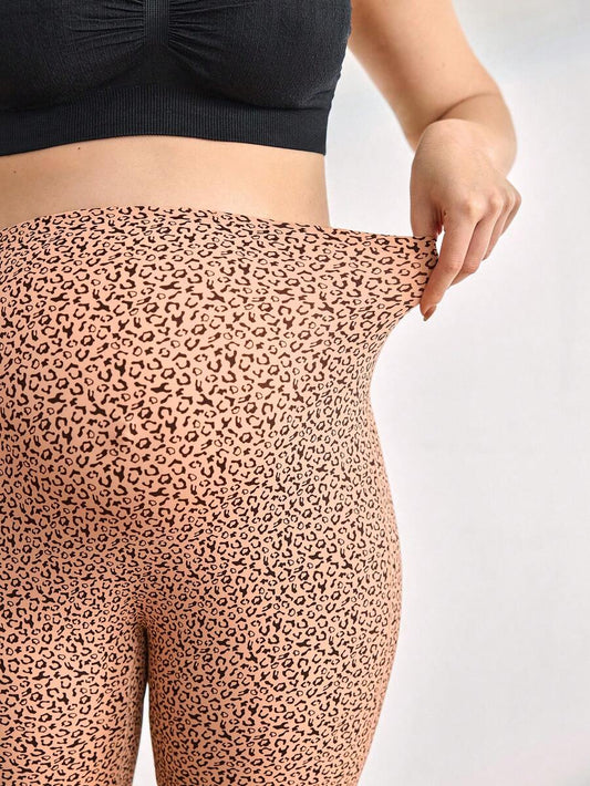 Maternity Briefs - Seamless Leopard Print High Waist Soft Stretch Contrast Color, Pregnancy