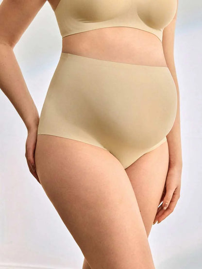 3pcs Maternity Seamless High Waist Panties - Solid Color Comfortable Fit