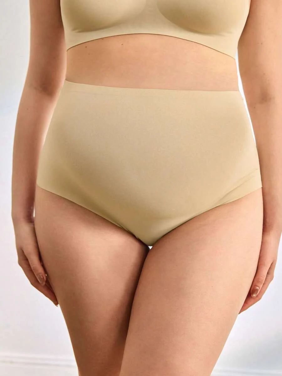 3pcs Maternity Seamless High Waist Panties - Solid Color Comfortable Fit