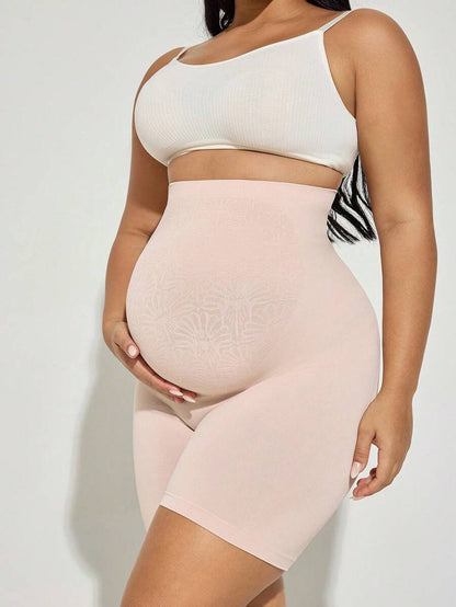 High Waist Maternity Shorts - Seamless Soft Expandable Belly Support Panel
