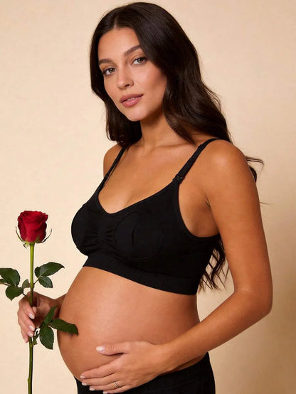 Pink Seamless Wire-Free Nursing Bra - Soft Comfort Fit