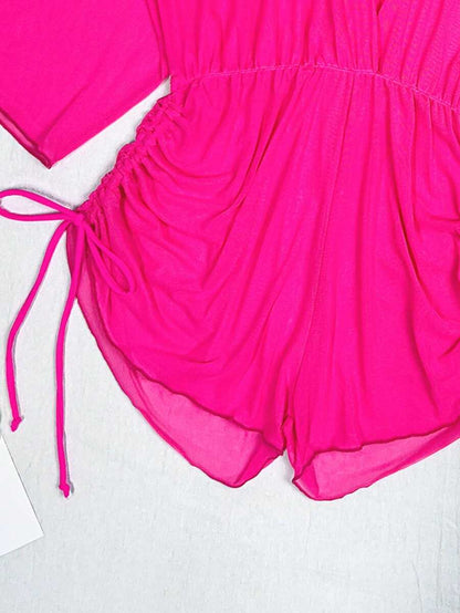 Swim Vcay Swim Suits For Women Summer Beach Sheer Mesh Bikini Set Halter Triangle Bra & Thong Bottom & Cover Up Dress 3 Piece Bathing Suit