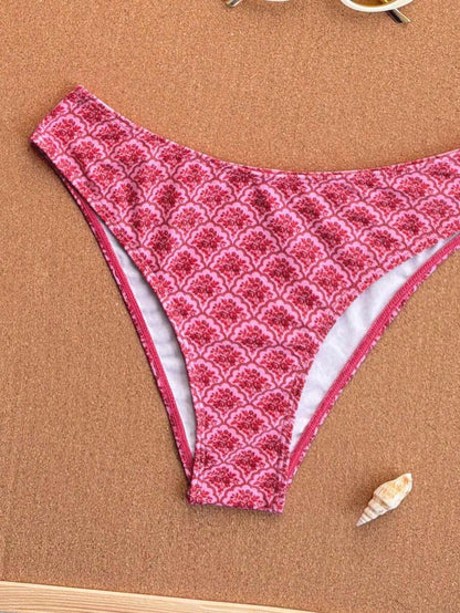 Swim Vcay 2026 Spring/Summer Women's Spaghetti Strap Halter Neck Black Base White Polka Dot Random Print Sweet Cute Side High Cut Bikini Swimwear 2-Piece Set Vacation Bikini Set Pink Bikini Set High Leg Bikini Set Modest Bikini Set Bikini Set