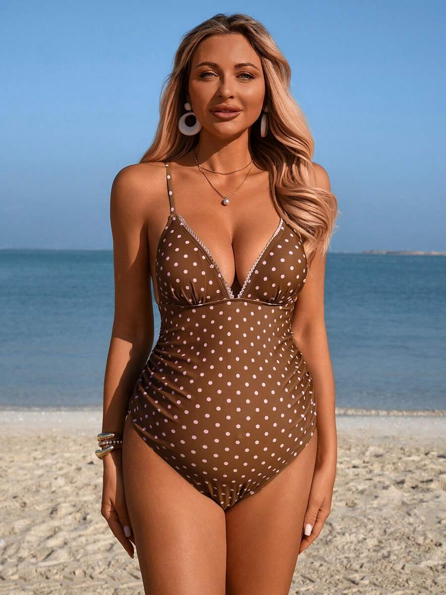 Maternity Halter Swim Set - Solid Triangle Stretch Summer Beach Pool Resort Swimwear