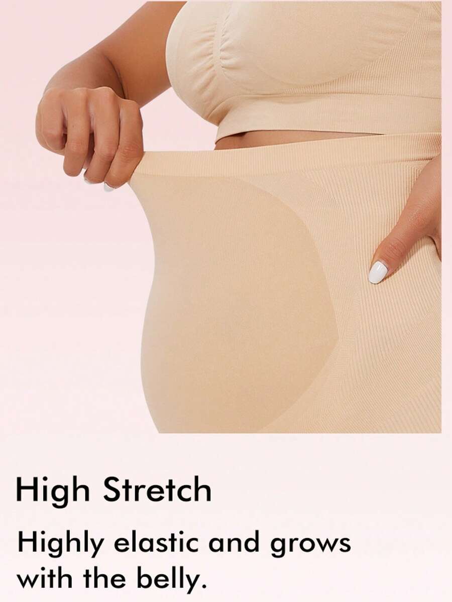 Women's Seamless Maternity Panties - Stretchy High Waist Pregnancy Underwear
