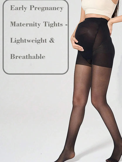 Maternity Pantyhose - High Waist Spring Autumn Adjustable Belly Support Stirrup Bottoming