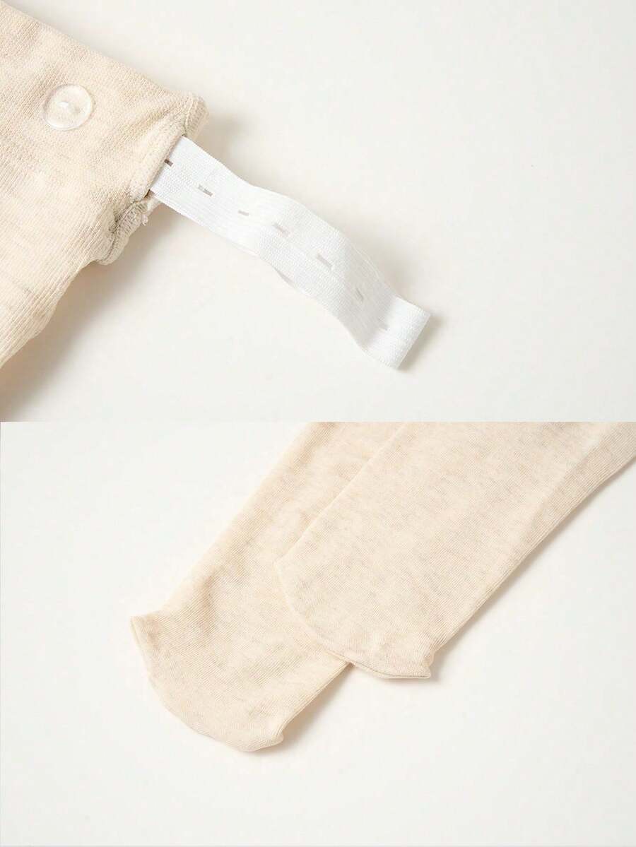 Maternity Tights - Cream High Waist Adjustable Belly Support Medium Thick Stirrup, Spring Autumn