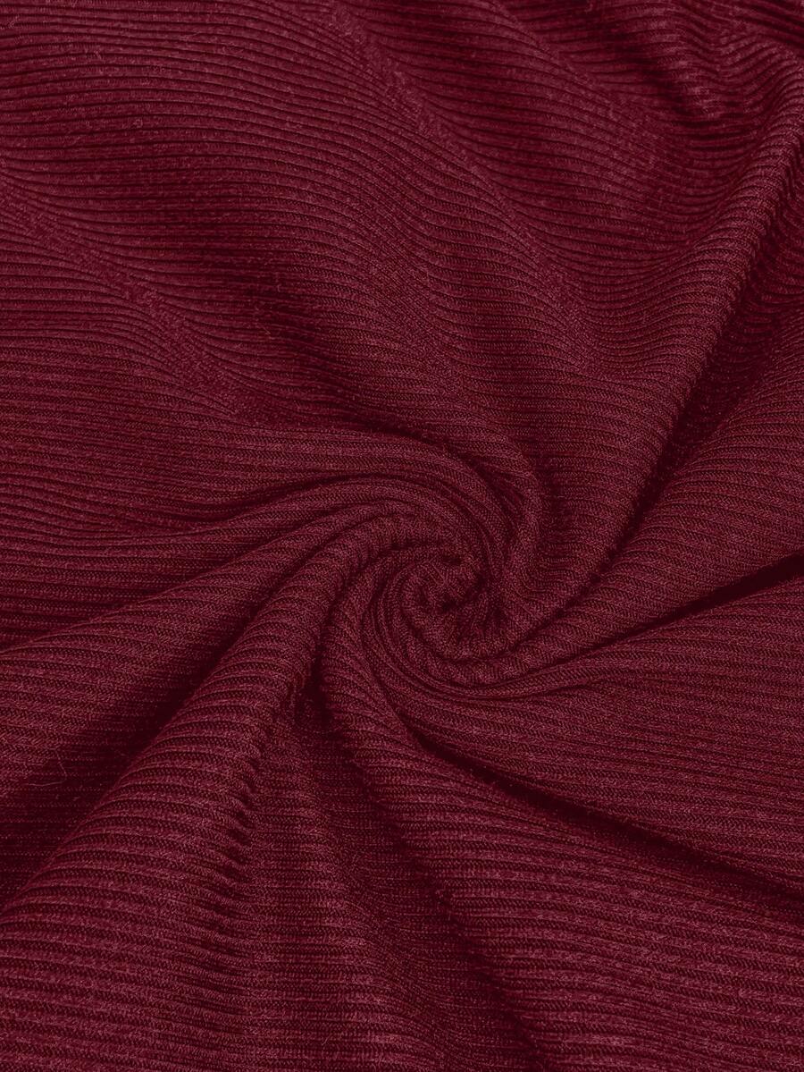 Burgundy Maternity Nursing Top with Short Sleeves and Ruched Slim Fit Detail - Soft Knit Casual Round Neck Shirt for New Moms