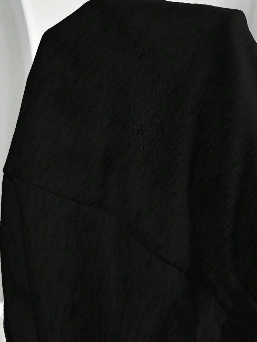 Maternity Casual Solid Black Adjustable High Waist Shorts - Loose Fit Straight Leg Summer Beach Mini Shorts