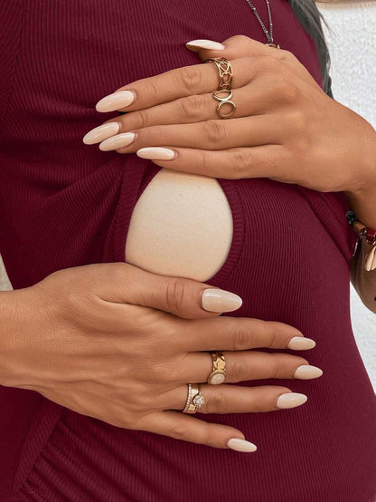 Black Crew Neck Short Sleeve Slim Fit Maternity Nursing Tee with Ruched Detail and Letter Print Knitted Fabric Casual Top