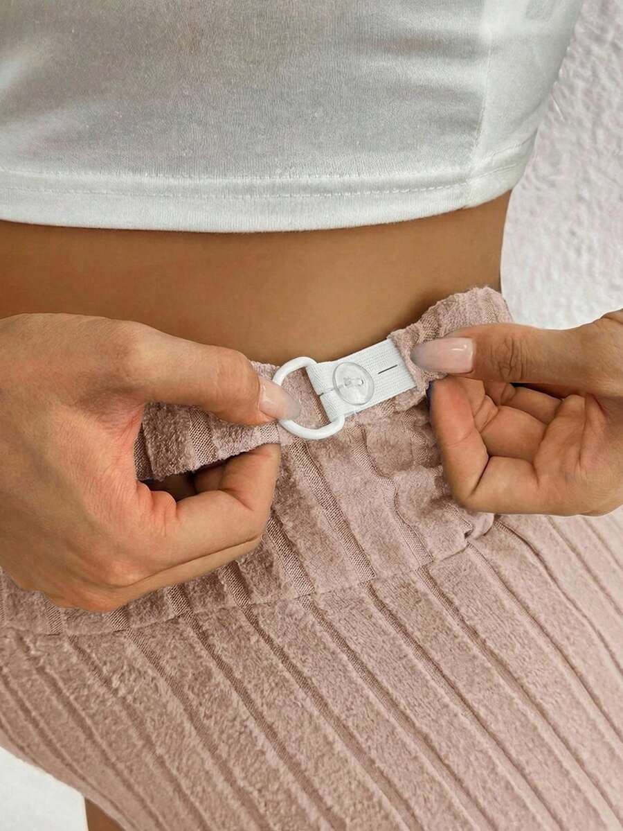 Black Rib-Knit Maternity Shorts - Ultra High Waist Elastic Comfort Pregnancy Shorts for Daily Wear with Button Detail