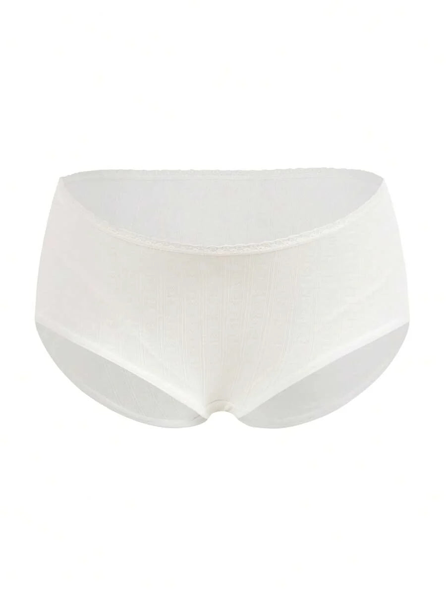 Maternity Lace Rib Casual Comfortable Briefs Soft Stretch Pregnancy Underwear for Women