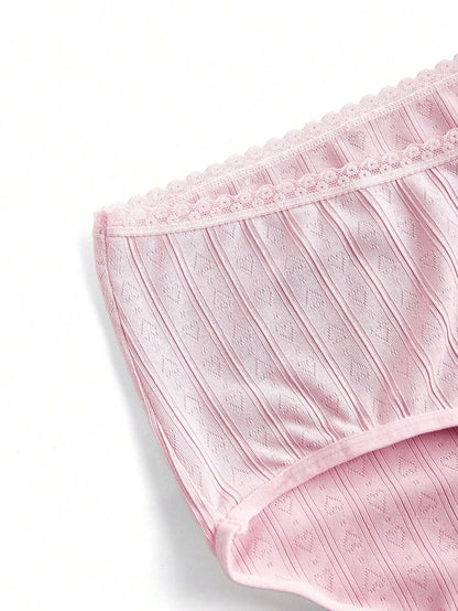 Maternity Lace Rib Casual Comfortable Briefs Soft Stretch Pregnancy Underwear for Women