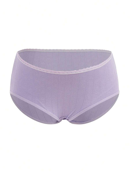 Maternity Lace Rib Casual Comfortable Briefs Soft Stretch Pregnancy Underwear for Women