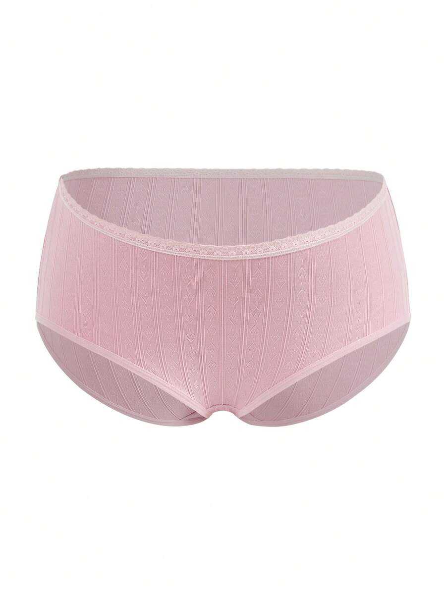 Maternity Lace Rib Casual Comfortable Briefs Soft Stretch Pregnancy Underwear for Women