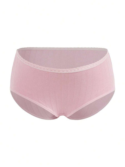 Maternity Lace Rib Casual Comfortable Briefs Soft Stretch Pregnancy Underwear for Women