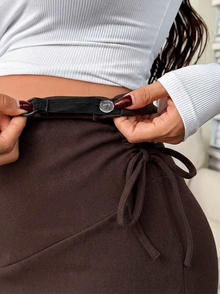 Maternity Casual Grey High Waist Cropped Leggings - Soft Knitted High Stretch Pregnancy Yoga Pants for Spring and Fall