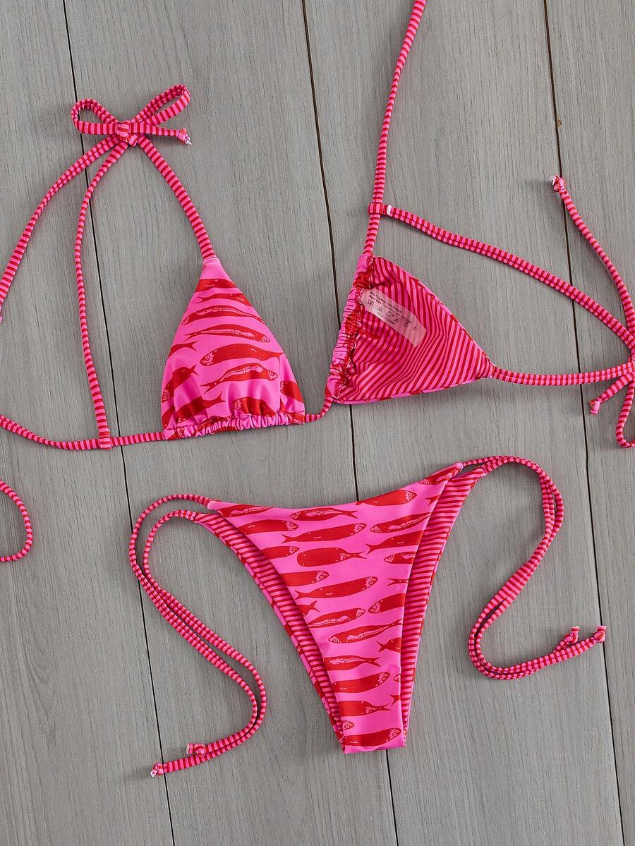 Costavie Fashionable & Sweet Shoulder-Tie Side Bow Knot Wireless Removable Padded Sexy Women Bikini Swimwear 2-Piece Set