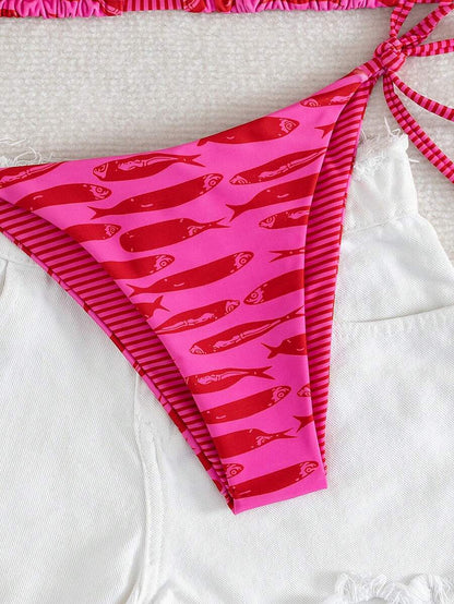 Costavie Fashionable & Sweet Shoulder-Tie Side Bow Knot Wireless Removable Padded Sexy Women Bikini Swimwear 2-Piece Set