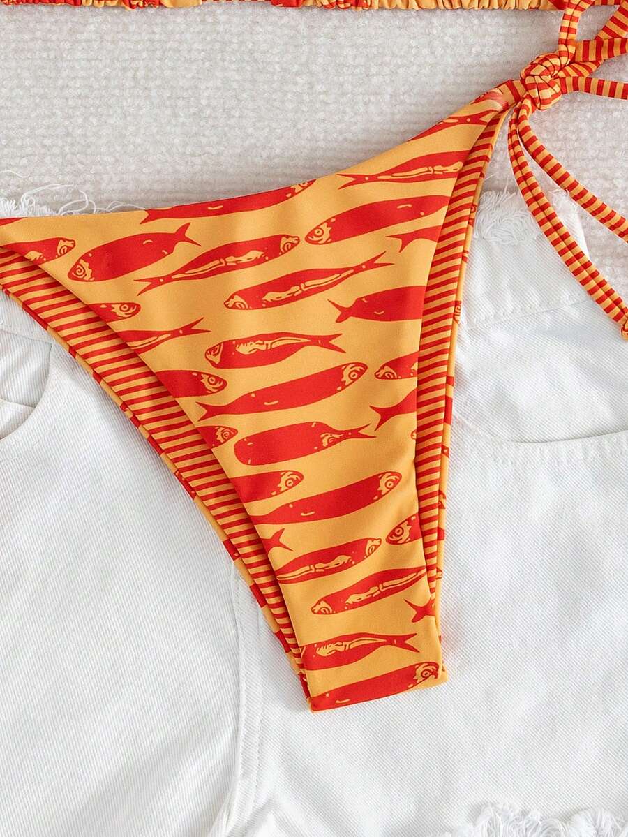 Costavie Fashionable & Sweet Shoulder-Tie Side Bow Knot Wireless Removable Padded Sexy Women Bikini Swimwear 2-Piece Set