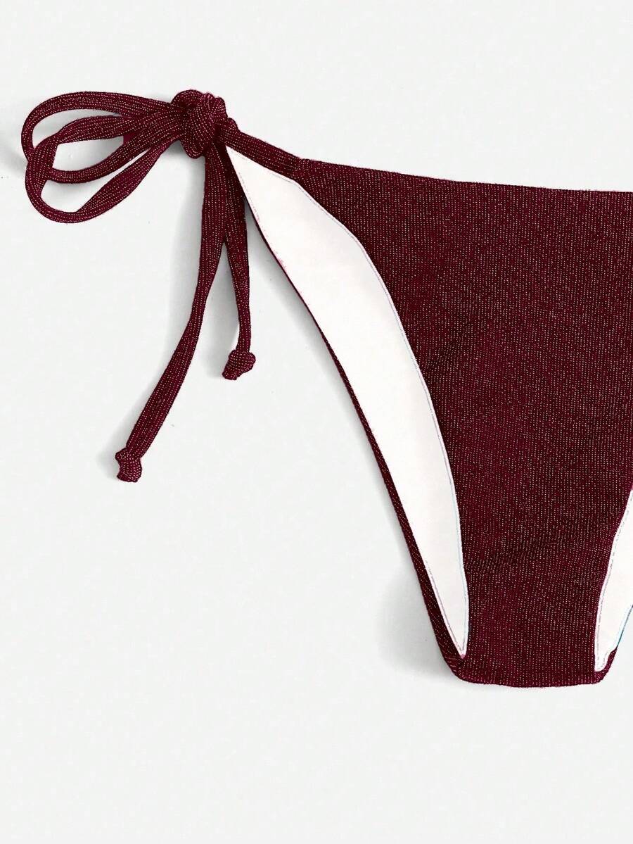 Swim Vcay Summer Beach Sparkly Glitter Halter Triangle Bikini