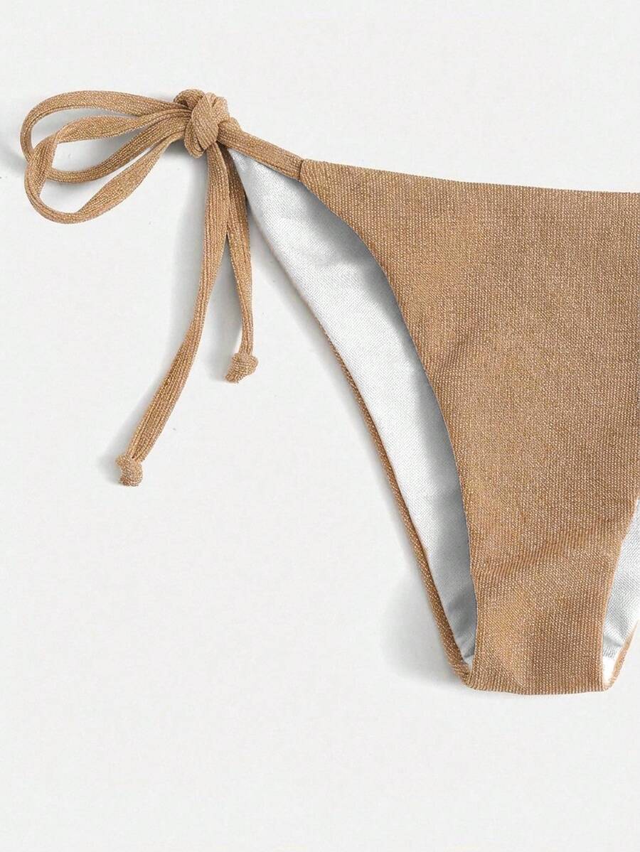 Swim Vcay Summer Beach Sparkly Glitter Halter Triangle Bikini