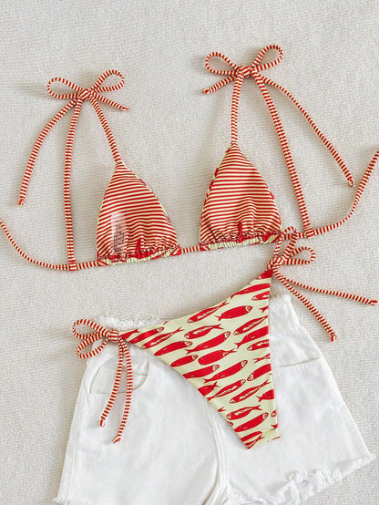 Swim Vcay Fashionable & Sweet Shoulderless Bikini With Side Bow, Wire-Free & Removable Pad, Sexy Women 2 Pieces Swimsuit For Beach & Airport For Summer Beach Vacation