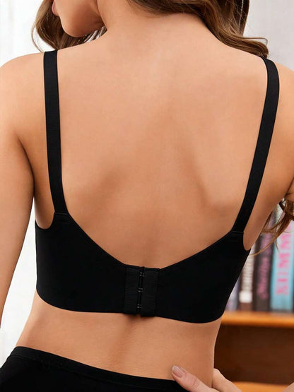 White Seamless Nursing Bra for Pregnancy & Postpartum, Wireless Backless Maternity Bralette with Adjustable Straps & Light Support