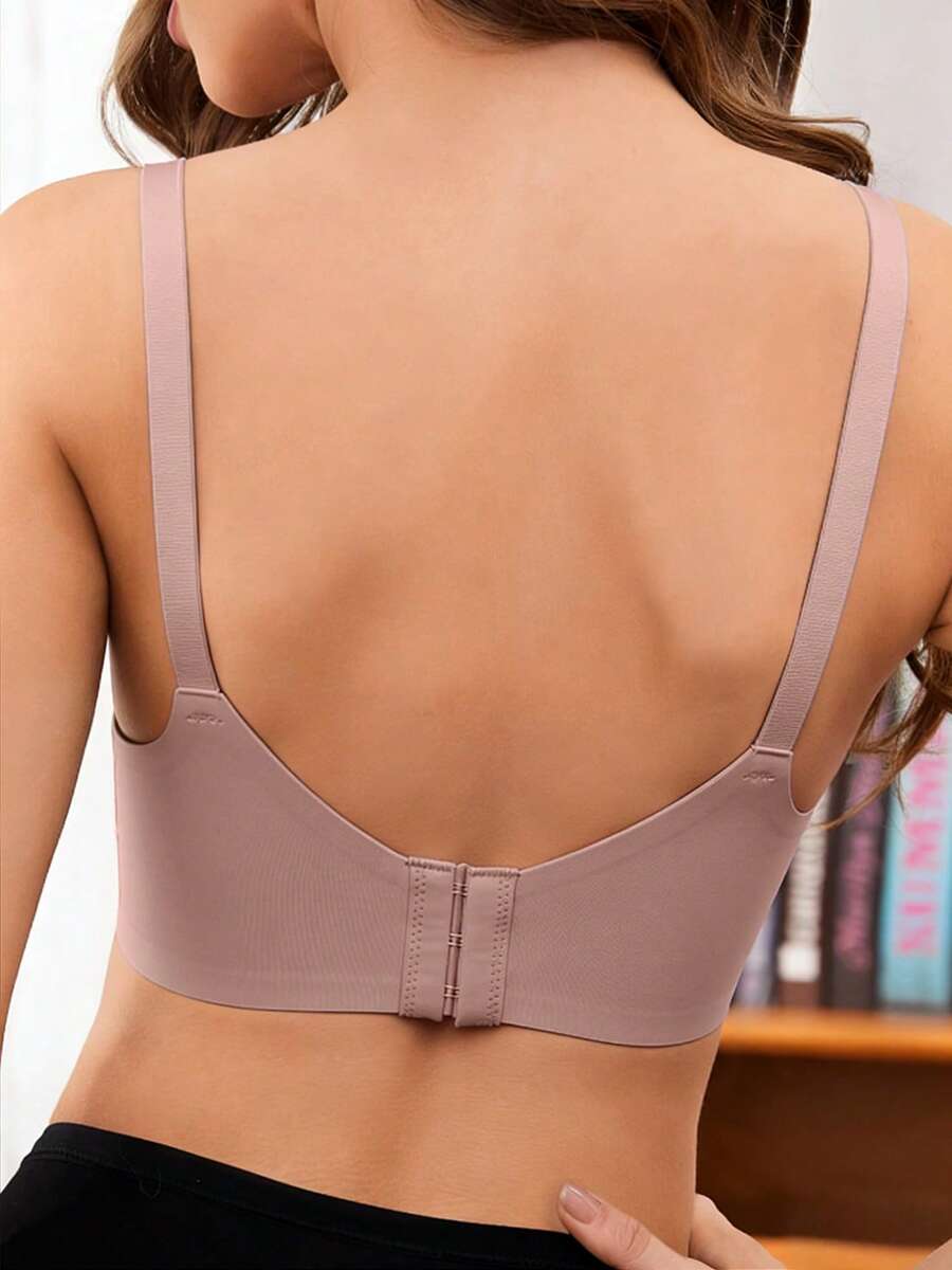 White Seamless Nursing Bra for Pregnancy & Postpartum, Wireless Backless Maternity Bralette with Adjustable Straps & Light Support