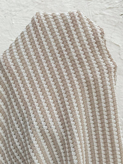 Maternity Apricot Knit Jacquard Hollow Out Halter Dress – Sexy Slim Fit Backless Zebra Zig Zag Texture Island Vacation Mini Cami Dress