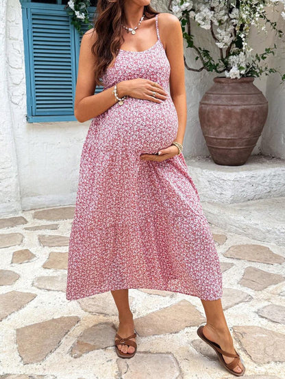 Maternity Sleeveless Solid Color Dress, Fashionable For Summer Woman S Summer Clothes  Maternity Dress  Vacation