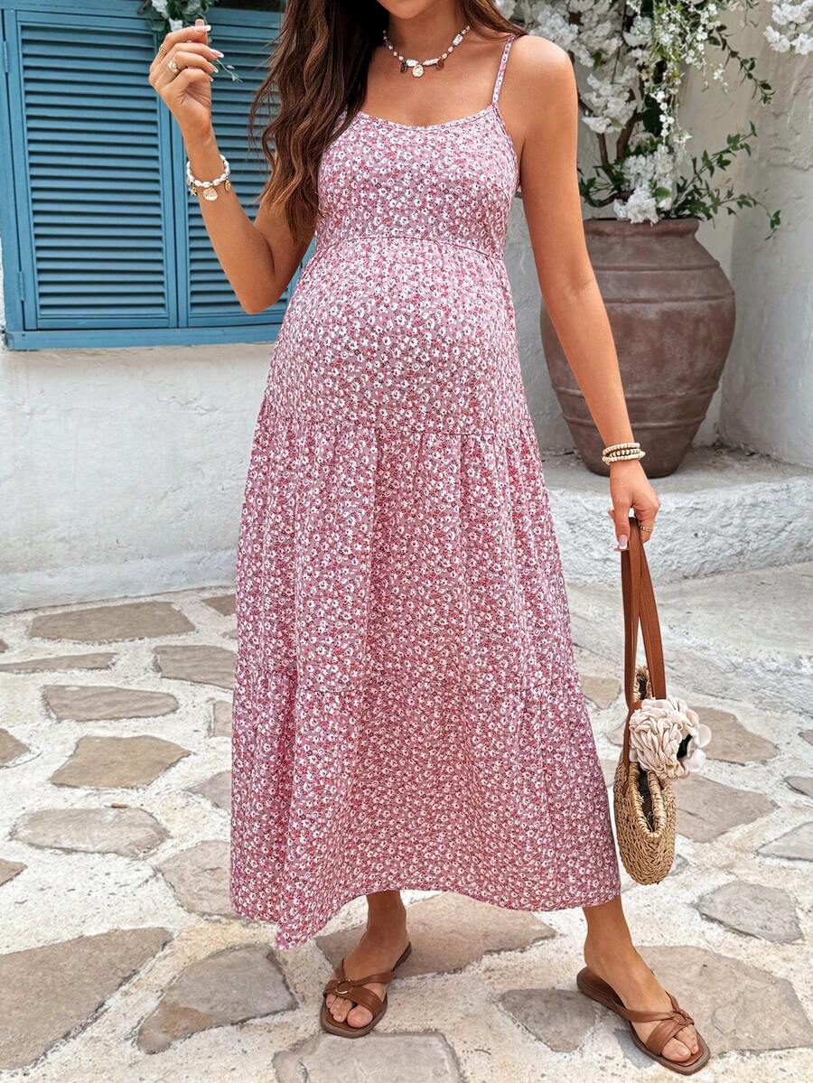 Maternity Sleeveless Solid Color Dress, Fashionable For Summer Woman S Summer Clothes  Maternity Dress  Vacation