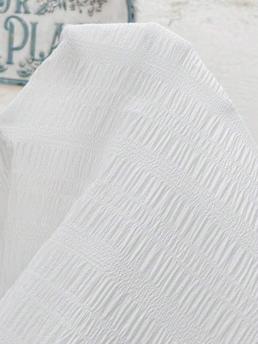 White Woven Crepe Maternity Peplum Top – Elegant V-Neck Flounce Half Sleeve Ruffle Hem Summer Blouse for Pregnant Women – Semi-Sheer Holiday Doll Style Shirt